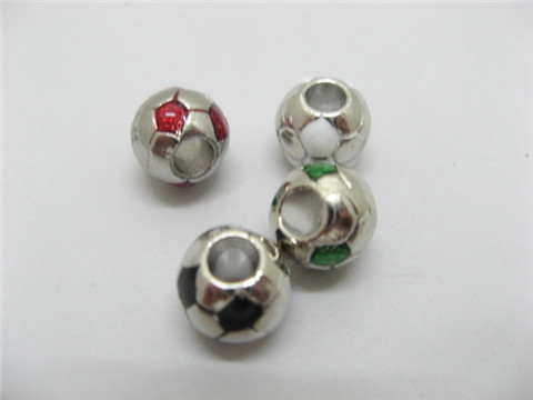 50 Alloy Charms European Cute Football Beads ac-sp452 - Click Image to Close