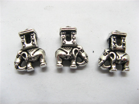 50 Charms Metal Elephant European Beads ac-sp513 - Click Image to Close