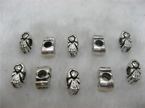 100 Lovely Girl Metal European Beads ac-sp598 - Click Image to Close