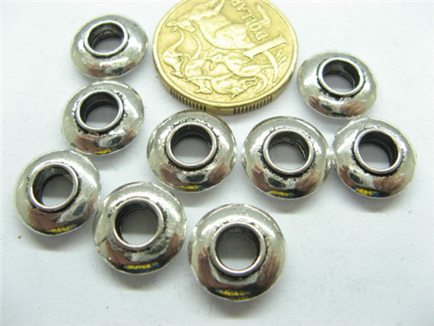 50 Oblate Metal European Beads pa-b30 - Click Image to Close