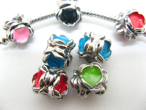 50 Alloy Charms Pandora Flower Beads ac-sp431 50 Alloy Charms Pandora Flower Beads ac-sp431