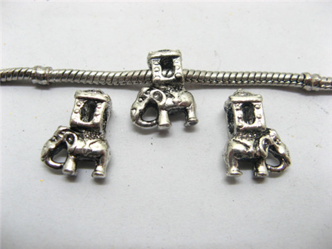 20 Alloy European Elephant Thread Beads ac-sp473 - Click Image to Close