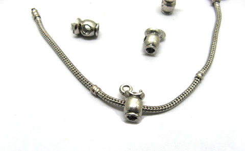 50 Metal flagon shaped Thread Pandora beads ac-sp574 50 Metal flagon shaped Thread Pandora beads ac-sp574