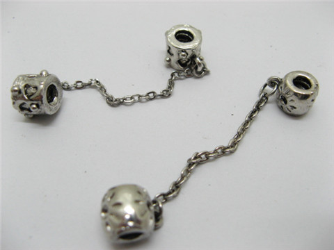 20 Metal Pandora Thread Beads W/Chain ac-sp601 20 Metal Pandora Thread Beads W/Chain ac-sp601