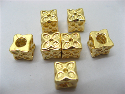 10Pcs 18K Gold Plated European Cubic Thread Beads ac-sp380 - Click Image to Close