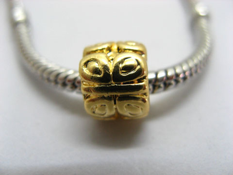 10Pcs 18K Gold Plated European Barrel Thread Beads ac-sp385 10Pcs 18K Gold Plated European Barrel Thread Beads ac-sp385