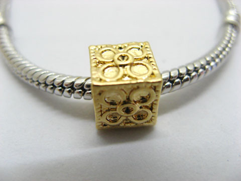 10Pcs 18K Gold Plated European Cubic Thread Beads ac-sp386 - Click Image to Close