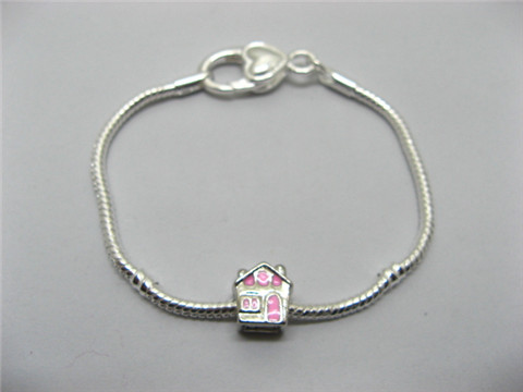 4Pcs Sliver Heart Clasp European Bracelet 21cm ac-str219 4Pcs Sliver Heart Clasp European Bracelet 21cm ac-str219