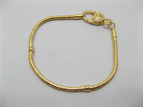 4Pcs Golden Heart Clasp European Bracelet 20cm ac-str257 - Click Image to Close