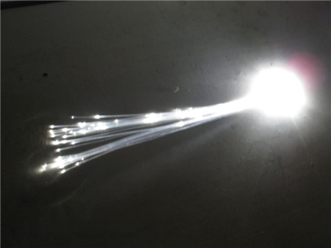 12 Light Up LED Fiber Optic Hair Clips - White - Click Image to Close