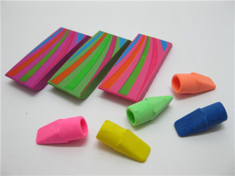24Sheets X 21Pcs Novelty Shaped Erasers Mixed Colour - Click Image to Close