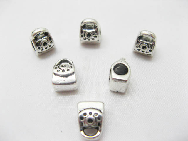 100 silver plated alloy metal Handbag Pandora Beads - Click Image to Close