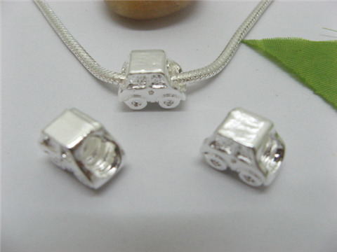 20 Silver Jeep Thread European Beads pa-m100 - Click Image to Close