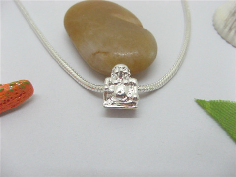 20 Silver Buddha Thread European Beads pa-m102 - Click Image to Close