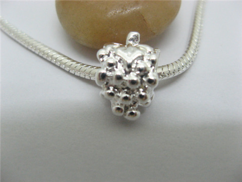 20 Silver Grape Thread European Beads pa-m106 - Click Image to Close