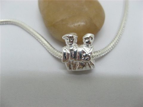 20 Silver Lover Thread European Beads pa-m110 - Click Image to Close