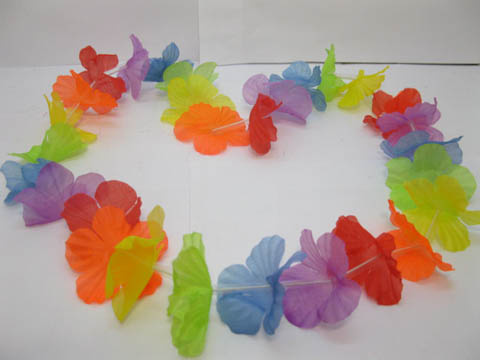 12 Hawaiian Dress Party Flower Leis/Lei Mixed - Click Image to Close