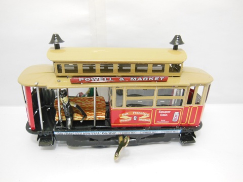1X Collectable Steam Tram Electric Bus Tin Wind-Up 1X Collectable Steam Tram Electric Bus Tin Wind-Up