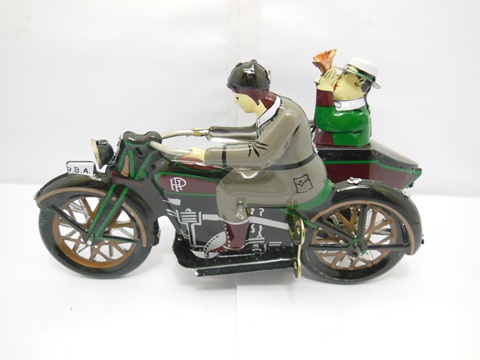 1X Collectable Tin Wind-Up Three-Wheel Motorcycle 1X Collectable Tin Wind-Up Three-Wheel Motorcycle