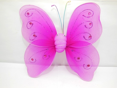 10X New Fuschia Butterfly Fairy Wings Dress-up - Click Image to Close