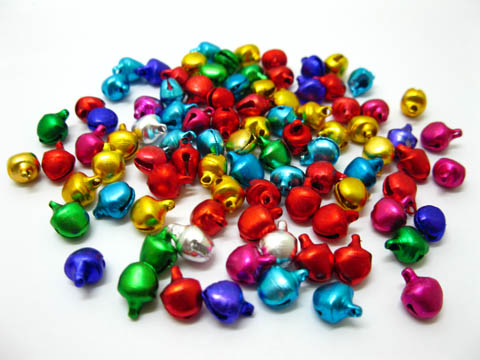 2500 Aluminium Jingle Bell Beads Pendants Charms 10x8mm - Click Image to Close