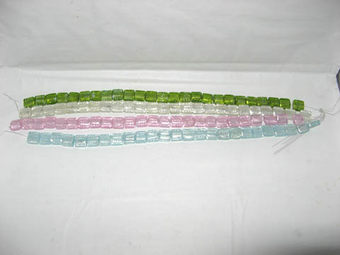 100 15mm Square Silver Foil Lampwork Glass beads 100 15mm Square Silver Foil Lampwork Glass beads