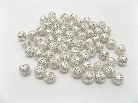 500 Silver Plated Filigree Spacer Beads 8mm ac-sp229 - Click Image to Close