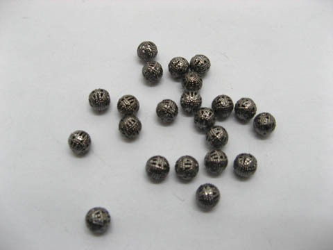 1000 Black Metal filigree Round Spacer Beads 8mm ac-sp528 - Click Image to Close