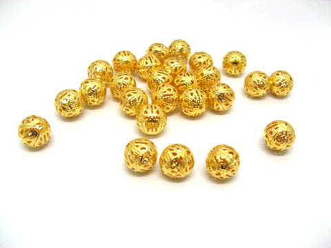 500 Golden Filigree Round Beads 8mm Spacer Finding 500 Golden Filigree Round Beads 8mm Spacer Finding