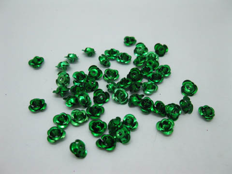 950pcs Green Rose Flower Beads Findings 8mm - Click Image to Close