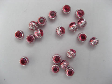 200 Pink Aluminium Round Beads dia.8mm be-a46 - Click Image to Close