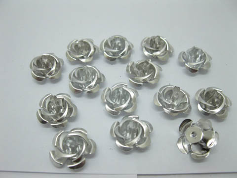 475Pcs Sliver Flower Beads Findings 15mm - Click Image to Close