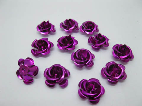 475Pcs Dark Purple Flower Beads Findings 15mm - Click Image to Close