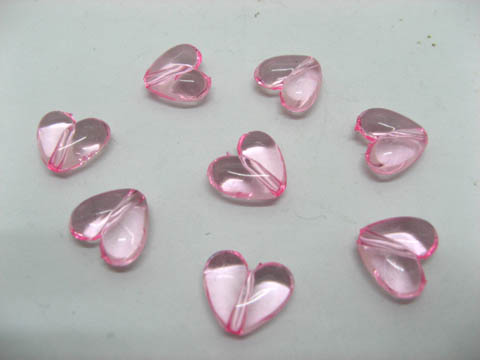 290Pcs New Pink Heart Acrylic Beads Finding 18x16mm 290Pcs New Pink Heart Acrylic Beads Finding 18x16mm