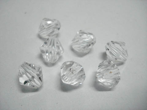 500Gram (3000pc) Clear Faceted Bicone Bead 8mm Jewellery Finding - Click Image to Close