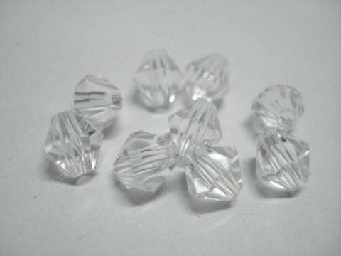 5000 Clear Faceted Bicone Beads Jewellery Finding 6mm - Click Image to Close