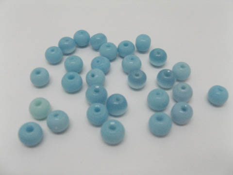 1000gram Sky-Blue 8mm Cat's eye glass Round beads - Click Image to Close