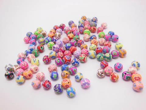500 Polymer Clay Beads Finding 8mm Mixed - Click Image to Close