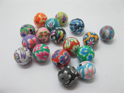 200 Fancy 12mm Polymer Clay Beads Finding Mixed - Click Image to Close