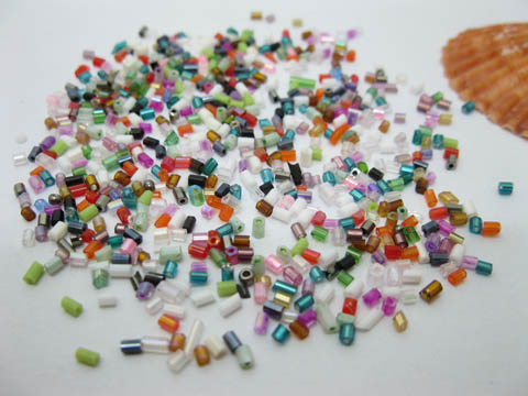1Pack Bugles Glass Tube Beads Mixed Color - Click Image to Close