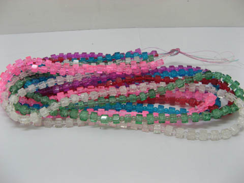 6 Strands Cube&Round Crackle Glass Beads Mixed 6 Strands Cube&Round Crackle Glass Beads Mixed