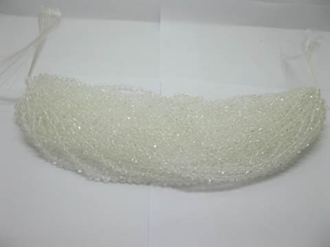 50 Strands X 50 Clear Bicone Glass Beads 6mm New - Click Image to Close