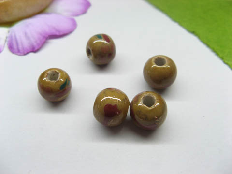 100 Coffee Round Lampwork Porcelain Beads 10mm be-g516 100 Coffee Round Lampwork Porcelain Beads 10mm be-g516