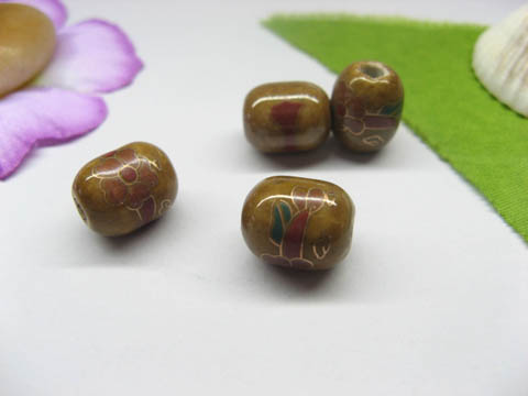 100 Coffee Drum Lampwork Porcelain Beads 12x10mm be-g522 100 Coffee Drum Lampwork Porcelain Beads 12x10mm be-g522
