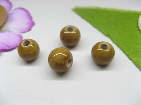 100 Coffee Round Porcelain Beads 10mm be-g528 100 Coffee Round Porcelain Beads 10mm be-g528