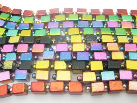 5Strands x 74Pcs Assorted Cube & Round Glass Beads 5Strands x 74Pcs Assorted Cube & Round Glass Beads
