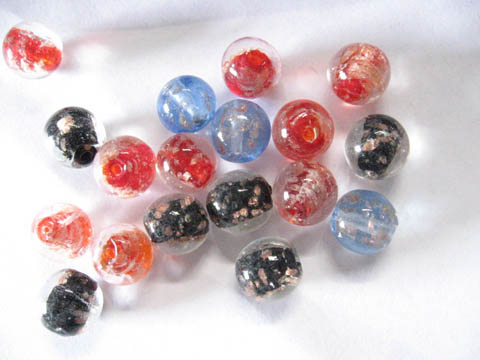 100 12mm Silver Foil Glass Lampwork Glass beads 100 12mm Silver Foil Glass Lampwork Glass beads