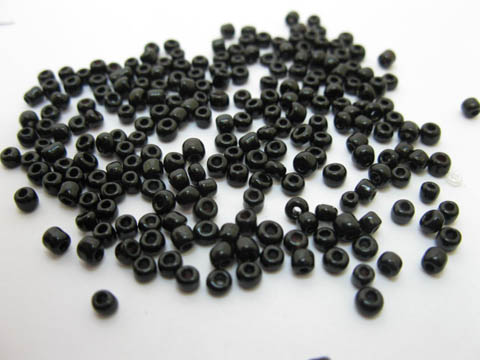 1Bag X 43000Pcs Opaque Glass Seed Beads 2mm Black - Click Image to Close