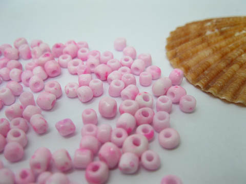1Bag X 12000Pcs Opaque Glass Seed Beads 3mm Pink - Click Image to Close