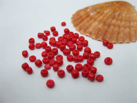 1Bag X 12000Pcs Opaque Glass Seed Beads 3mm Red - Click Image to Close